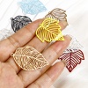Picture of 10 PCs Iron Based Alloy Filigree Stamping Charms Multicolor Maple Leaf Painted 29mm x 27mm