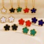 Picture of Eco-friendly Sweet & Cute Exquisite 18K Gold Plated Multicolor 304 Stainless Steel & Shell Flower Ear Post Stud Earrings For Women Party