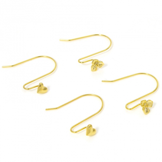 Bild von 1 Paar Hypoallergen Stilvoll Valentinstag 18K Gold Plattiert Messing Herz Fischhaken Ohrringe Für Frauen Party