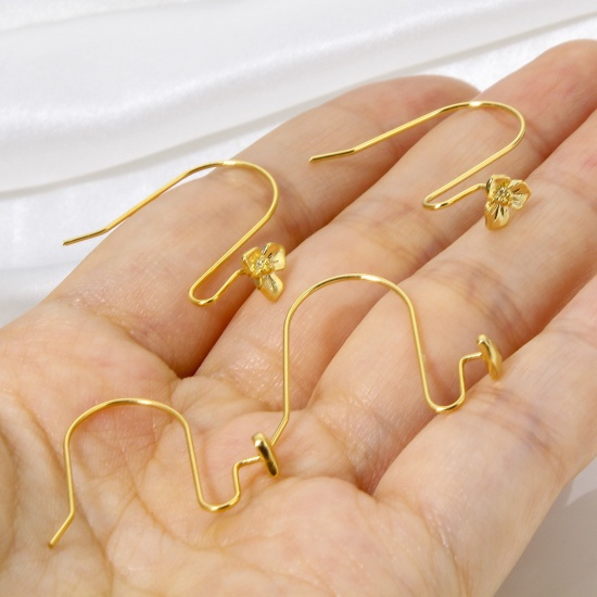 Bild von 1 Paar Hypoallergen Stilvoll Valentinstag 18K Gold Plattiert Messing Herz Fischhaken Ohrringe Für Frauen Party