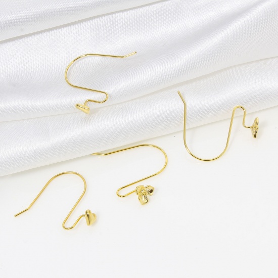 Bild von 1 Paar Hypoallergen Stilvoll Valentinstag 18K Gold Plattiert Messing Herz Fischhaken Ohrringe Für Frauen Party