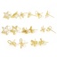 Picture of Eco-friendly Brass Exquisite Ear Post Stud Earring For DIY Jewelry Making Accessories 18K Gold Plated Bowknot Lace Clear Rhinestone