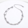Picture of Eco-friendly 304 Stainless Steel Ins Style Ball Chain Multilayer Layered Anklet Silver Tone Oval