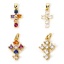 Immagine di 1 Pz Ecologico Ottone Religione Ciondoli Croce 18K Vero Oro Placcato Trasparente Cubic Zirconiae