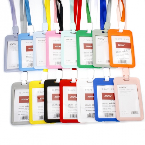 Picture of Polyester & PVC Simple ID Card Badge Holders Rectangle Multicolor