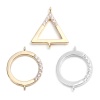 Picture of Brass Connectors Charms Pendants Geometric Real Gold Plated Clear Rhinestone