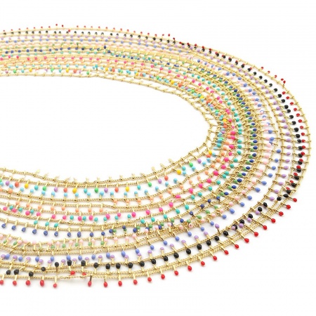 1 M Latón Cadenas Para Accesorios Hechos a Mano para Hacer Joyas Panícula Chapado en Oro Multicolor Esmalte