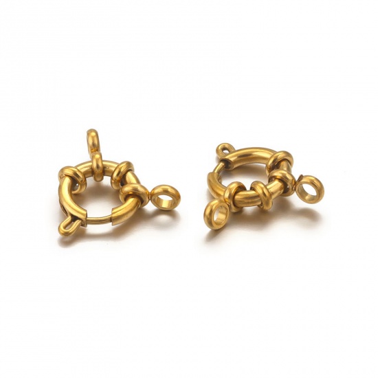 Picture of 316 Stainless Steel Bolt Spring Ring Clasps Round Multicolor
