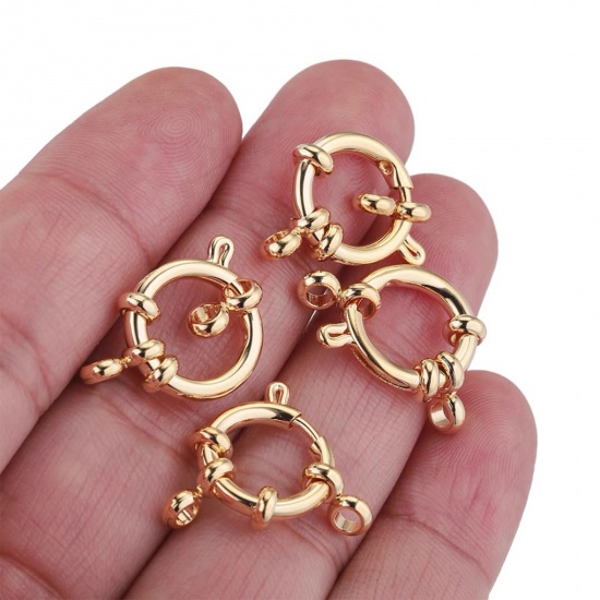 Picture of 316 Stainless Steel Bolt Spring Ring Clasps Round Multicolor