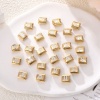 Bild von 304 Edelstahl Großbuchstaben Charm-Armband mit italienischen Gliedern zur Herstellung von DIY-Schmuck Vergoldet Weiß Emaille Rechteck Message " A-Z " Paillette 10mm x 9mm