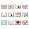 Picture of 304 Stainless Steel Italian Charm Links For DIY Bracelet Jewelry Making Silver Tone Rectangle 10mm x 9mm