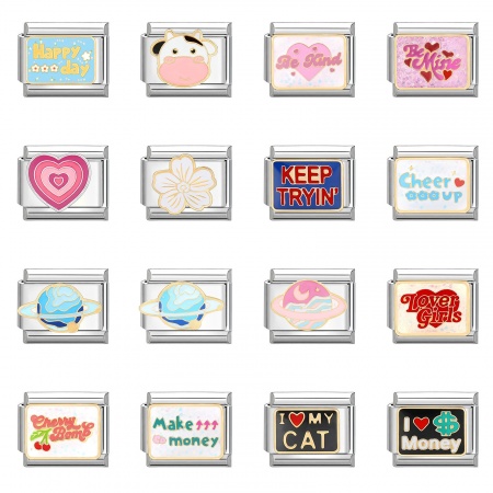 1 個 304ステンレス鋼 ペンダント チャーム イタリアンリンク ブレスレット作り DIY ハンドメイド ジュエリーアクセサリー シルバートーン 多色 長方形 10mmx 9mm、 1 個 304ステンレス鋼 ペンダント チャーム イタリアンリンク ブレスレット作り DIY ハンドメイド ジュエリーアクセサリー シルバートーン 多色 長方形 10mmx 9mm、