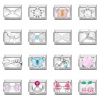Immagine di 1 Pz 304 Acciaio Inossidabile Bracciale con Charm Italiano a Maglie, Creazione di Gioielli Fai-da-te Tono Argento Multicolore Rettangolo 10mm x 9mm