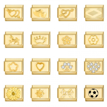 1 Unidad 304 Acero Inoxidable Charm Pulsera de Eslabones Italianos para Hacer Joyas DIY Chapado en Oro Rectángulo 10mm x 9mm 1 Unidad 304 Acero Inoxidable Charm Pulsera de Eslabones Italianos para Hacer Joyas DIY Chapado en Oro Rectángulo 10mm x 9mm