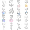 Immagine di 1 Pz 304 Acciaio Inossidabile Bracciale con Charm Italiano a Maglie, Creazione di Gioielli Fai-da-te Tono Argento Multicolore Rettangolo 10mm x 9mm