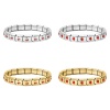 Picture of 304 Stainless Steel Italian Charm Links Modular Bracelets, Simple & Casual Cute Detachable, For Women Gift 18cm(7.1") long