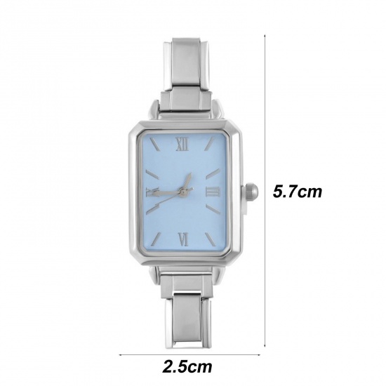 Изображение 1 Piece 304 Stainless Steel Stylish Italian Charm Links Watch Face For DIY Jewelry Making Gold Plated Octagon With Battery 5.7cm x 2.5cm