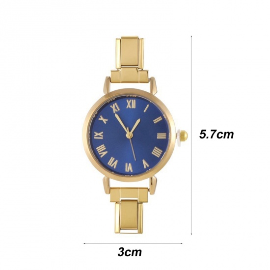 Picture of 304 Stainless Steel Stylish & Casual Italian Charm Links Watch Face For DIY Jewelry Making Round 5.7cm x 3cm