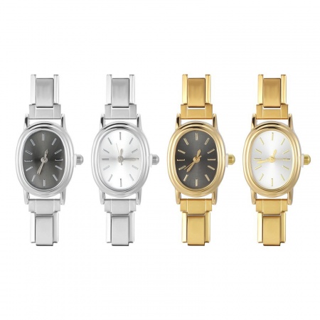 1 ШТ 304 Нержавеющая Сталь Стильный & Стильный и повседневный Лицо часов с итальянскими чармами для изготовления украшений своими руками Овальные 5.7см x 2см