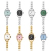 Picture of 1 Piece 304 Stainless Steel Stylish Italian Charm Links Modular Wrist Watch Gold Plated Square With Battery 18.5cm(7 2/8") long