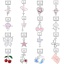 Immagine di 304 Stainless Steel Stylish Italian Charm Links For DIY Bracelet Jewelry Making Silver Tone Rectangle With Pendant 10mm x 9mm