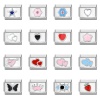 Picture of 304 Stainless Steel Italian Charm Links For DIY Bracelet Jewelry Making Silver Tone Multicolor Enamel Rectangle 10mm x 9mm