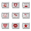 Imagen de 1 Unidad 304 Acero Inoxidable Exquisito Charm Pulsera de Eslabones Italianos para Hacer Joyas DIY Tono de Plata Rectángulo Cereza 10mm x 9mm