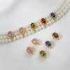 Immagine di 2 Pz Ecologico Ottone Perline Distanziatrici per Gioielli Fai-da-te che Fanno Risultati 14K Vero Oro Placcato Ovale Trasparente Cubic Zirconiae Circa 12mmx 9mm