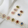 Immagine di 2 Pz Ecologico Ottone Perline Distanziatrici per Gioielli Fai-da-te che Fanno Risultati 14K Vero Oro Placcato Ovale Trasparente Cubic Zirconiae Circa 12mmx 9mm