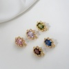 Immagine di 2 Pz Ecologico Ottone Perline Distanziatrici per Gioielli Fai-da-te che Fanno Risultati 14K Vero Oro Placcato Ovale Trasparente Cubic Zirconiae Circa 12mmx 9mm