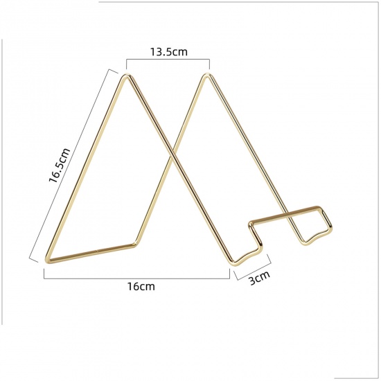 Изображение Golden - Iron Based Alloy Tablet & Mobile Phone Holder Rack 13.5x16cm, 1 Piece