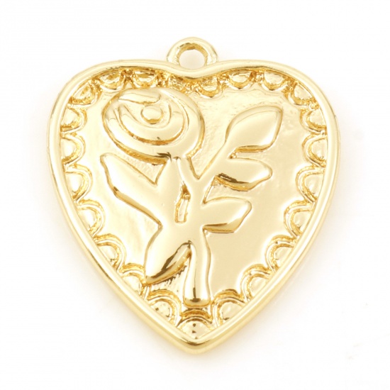 Immagine di Ottone San Valentino Charms Cuore Oro riempito Rosa 18mm x 16mm, 50 Pz                                                                                                                                                                                        