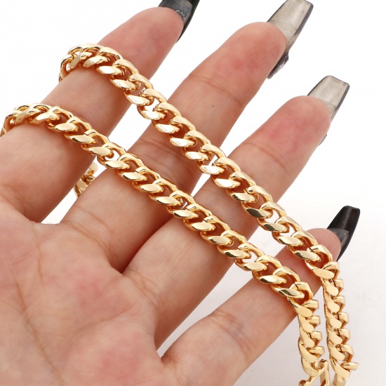 Bild von Messing Einfach Armband Echtgold plattiert 17,5cm