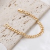 Picture of Brass Simple Chain Bracelets Real Gold Plated 17.5cm(6 7/8") long,