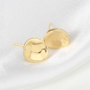 Bild von Messing Ohrring Ohrstecker 18K Echtgold plattiert Oval M/Öse 11mm x 10mm, Drahtstärke: (21 gauge), 2 Stück