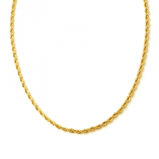 Immagine di Ottone Collana Intrecciante Fiscale 18K Vero Oro Placcato 47.2cm Lunghezza, 1 Pz