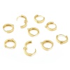 Bild von Messing Ohrreifen 18K Echtgold plattiert Ring M/Öse 17mm x 16mm, Drahtstärke: (17 gauge), 2 Stück