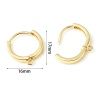Bild von Messing Ohrreifen 18K Echtgold plattiert Ring M/Öse 17mm x 16mm, Drahtstärke: (17 gauge), 2 Stück