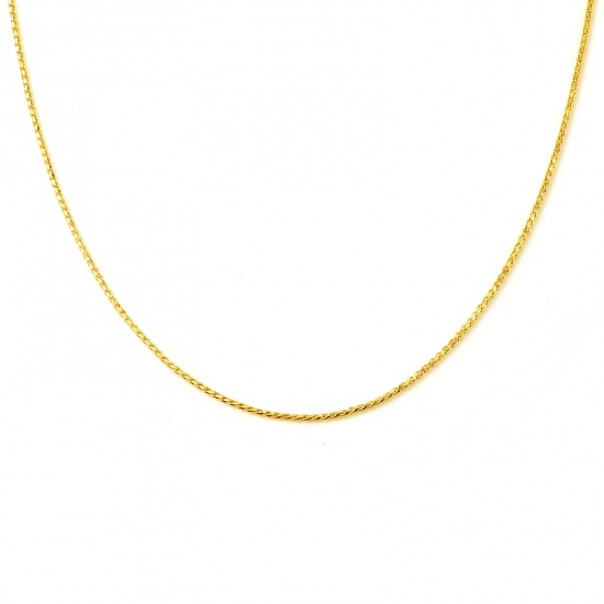 Picture of Brass Necklace Link Chain 18K Real Gold Plated 44.5cm(17 4/8") long, 1 Piece                                                                                                                                                                                  
