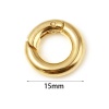 Immagine di Ottone Anelli di Sicurezza 18K Vero Oro Placcato Anello 15mm Dia, 2 Pz