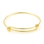 Image de Cuivre Bracelets Rond Plaqué Or Véritable 18K Réglable 19cm long, 2 Pcs
