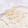 Picture of Brass & Silicone Ear Nuts Post Stopper Earring Findings 18K Real Gold Plated White Cylinder 6mm x 5mm, 10 PCs                                                                                                                                                 