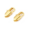 Image de Fermoir Mousqueton en Laiton Plaqué Or Véritable 18K Placage 10mm x 5mm, 5 Pcs