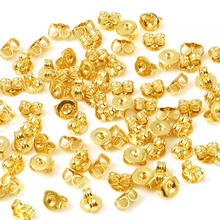 Messing Ohrring Ohrstecker 18K Echtgold plattiert Rund Plattiert 5mm Durchmesser, 20 Stück
