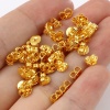 Bild von Messing Ohrring Ohrstecker 18K Echtgold plattiert Rund Plattiert 5mm Durchmesser, 20 Stück