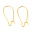 Immagine di Ottone orecchino cerchio 18K Vero Oro Placcato A Forma di U W/ Loop 25mm x 11mm, Dimensione di Posta / Cavo: (21 misura), 10 Pz