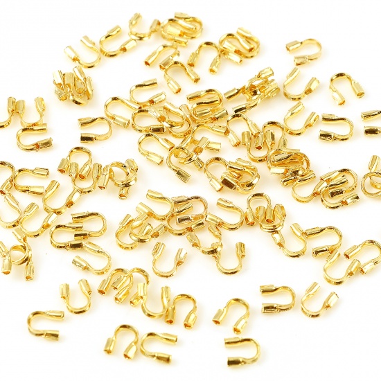 Picture of Brass Wire Protectors 18K Real Gold Plated Plating 5mm x 4mm, 50 PCs                                                                                                                                                                                          