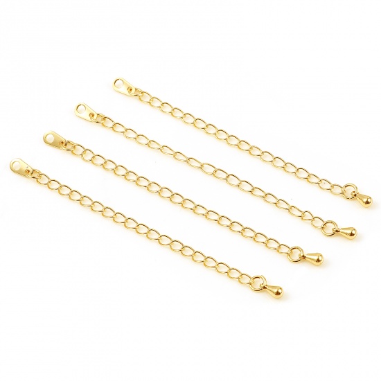 Picture of Brass Extender Chain 18K Real Gold Plated Plating 7.5cm, 5 PCs                                                                                                                                                                                                