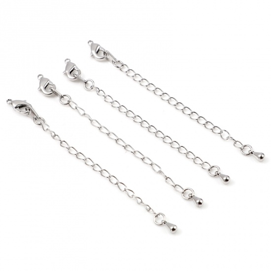 Picture of Brass Extender Chain Real Platinum Plated 8cm, 5 PCs
