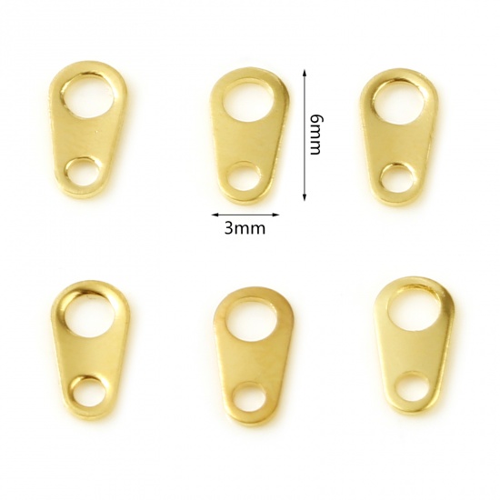 Immagine di Ottone Goccia di Coda Oro riempito Chiusura lampo 6mm x 3mm, 5 Pz